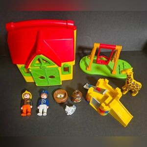 Playmobil 123 Take Along Farm House & Partial Playground Set w/ People & Animals